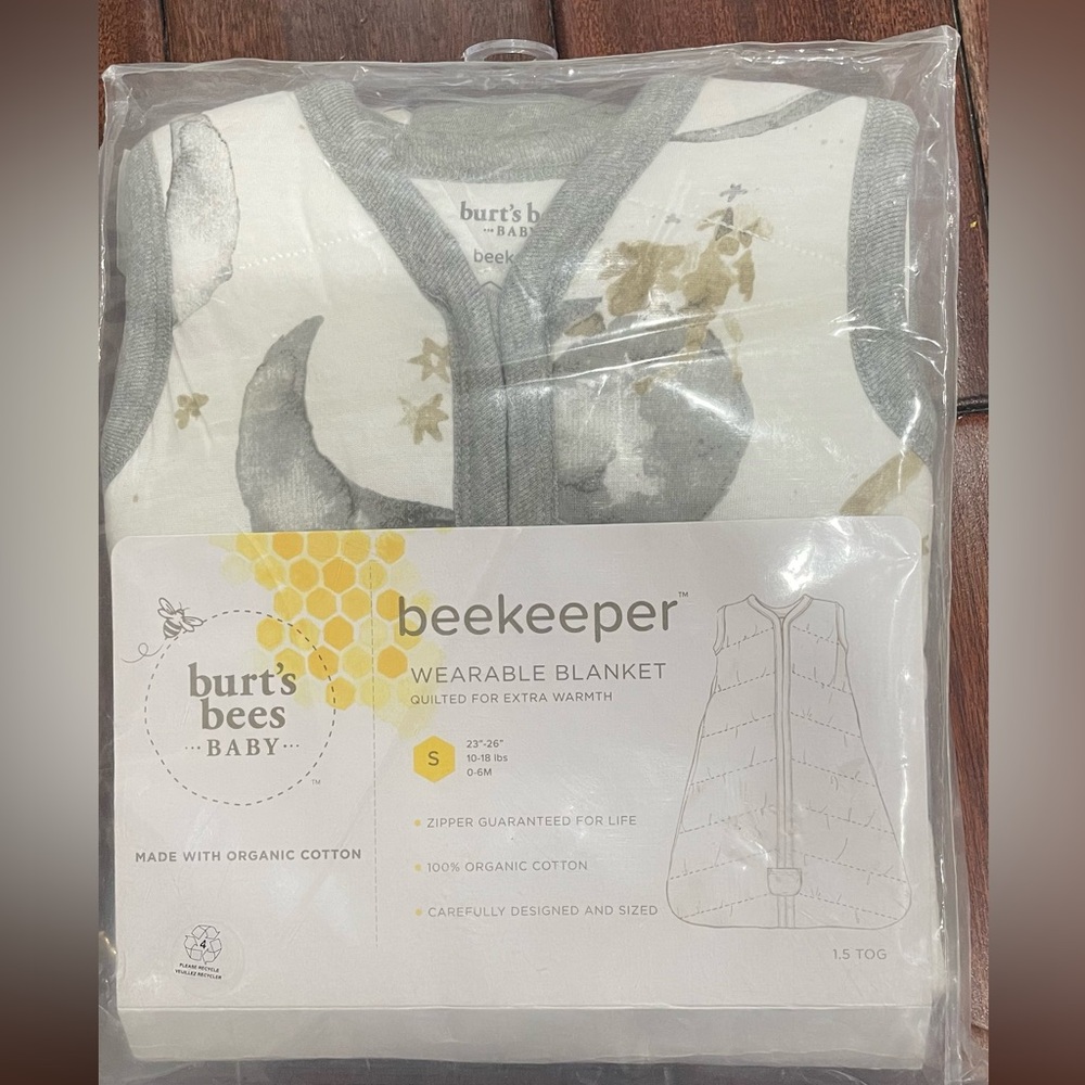 Over the Moon Organic Beekeeper™ Wearable Baby Blanket - 1.5 TOG - Small